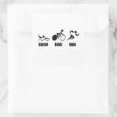 Triathlon Swim Bike Run Vierkante Sticker (Tas)