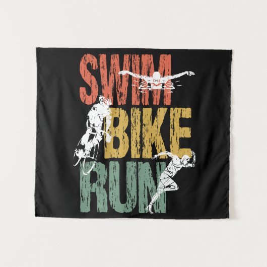 Triathlon  Swim Bike Run Wandkleed (Voorkant (horizontaal))