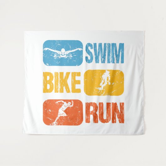 Triathlon - Swim Bike run Wandkleed (Voorkant (horizontaal))