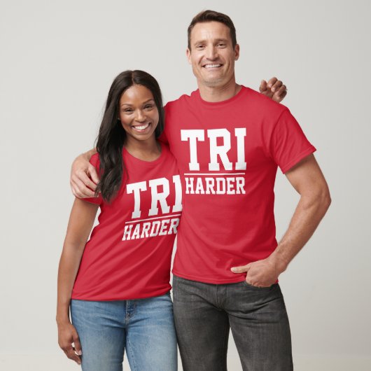 Triathlon t shirt voor triatleet - TRI harder (Unisex)
