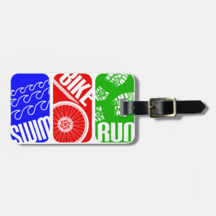 Triathlon TRI-kleurenblokken Bagagelabel