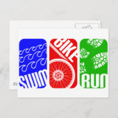 Triathlon TRI-kleurenblokken Briefkaart (Voorkant / Achterkant)