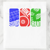 Triathlon TRI Kleurenblokken Rechthoekige Sticker (Tas)