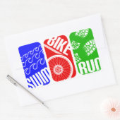 Triathlon TRI Kleurenblokken Rechthoekige Sticker (Envelop)