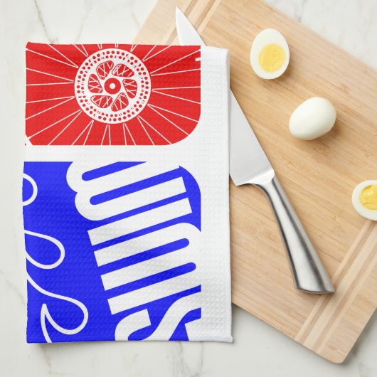 Triathlon TRI-kleurenblokken Theedoek (Quarter Fold)