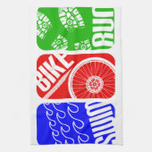 Triathlon TRI-kleurenblokken Theedoek (Verticaal)