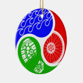 Triathlon TRI Yin Yang Keramisch Ornament (Rechts)