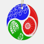 Triathlon TRI Yin Yang Keramisch Ornament (Links)
