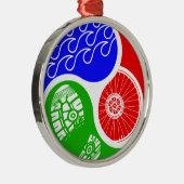 Triathlon TRI Yin Yang Metalen Ornament (Rechts)