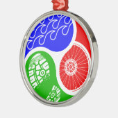 Triathlon TRI Yin Yang Metalen Ornament (Links)