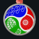 Triathlon TRI Yin Yang Metalen Ornament<br><div class="desc">Triathlon TRI Yin Yang</div>