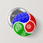 Triathlon TRI Yin Yang Ronde Button 5,7 Cm (Voorkant /achterkant)