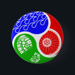 Triathlon TRI Yin Yang Ronde Button 5,7 Cm<br><div class="desc">Triathlon TRI Yin Yang</div>
