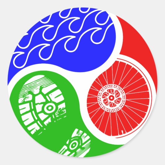 Triathlon TRI Yin Yang Ronde Sticker (Voorkant)