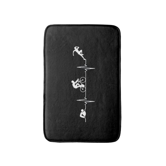 Triathlon - Triathlon - hartslag Badmat (Voorkant Verticaal)