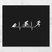 Triathlon - Triathlon - hartslag Bier Etiket (Enkel label)