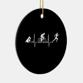 Triathlon - Triathlon - hartslag Keramisch Ornament (Rechts)