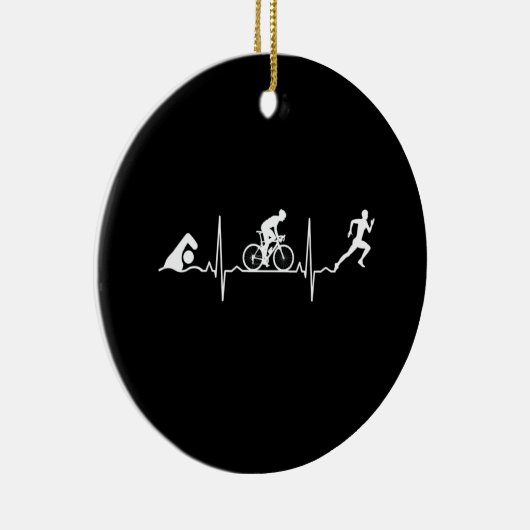 Triathlon - Triathlon - hartslag Keramisch Ornament (Rechts)
