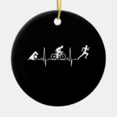 Triathlon - Triathlon - hartslag Keramisch Ornament (Voorkant)