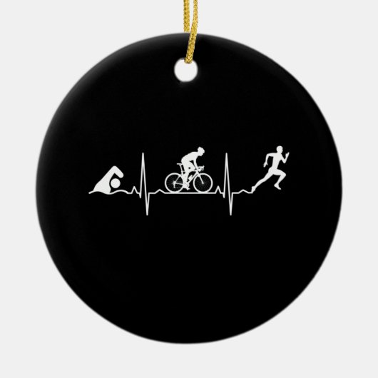 Triathlon - Triathlon - hartslag Keramisch Ornament (Voorkant)