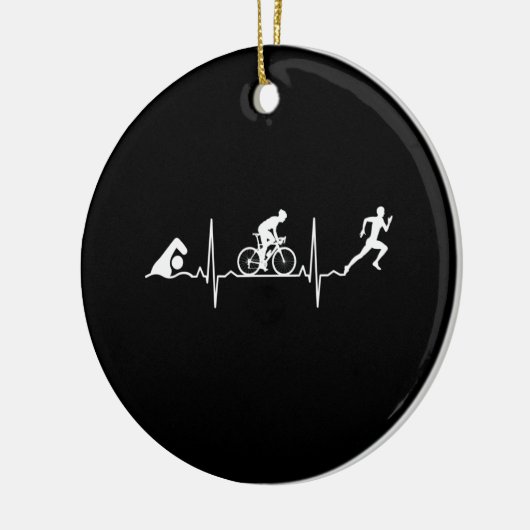 Triathlon - Triathlon - hartslag Keramisch Ornament (Links)