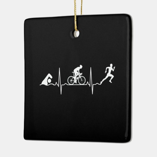 Triathlon - Triathlon - hartslag Keramisch Ornament (Links)