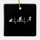 Triathlon - Triathlon - hartslag Keramisch Ornament (Voorkant)