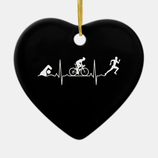 Triathlon - Triathlon - hartslag Keramisch Ornament (Voorkant)