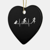 Triathlon - Triathlon - hartslag Keramisch Ornament (Links)