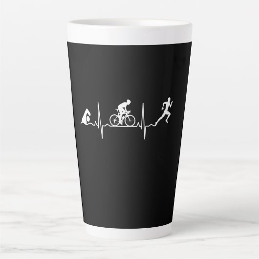 Triathlon - Triathlon - hartslag Latte Mok (Voorkant)