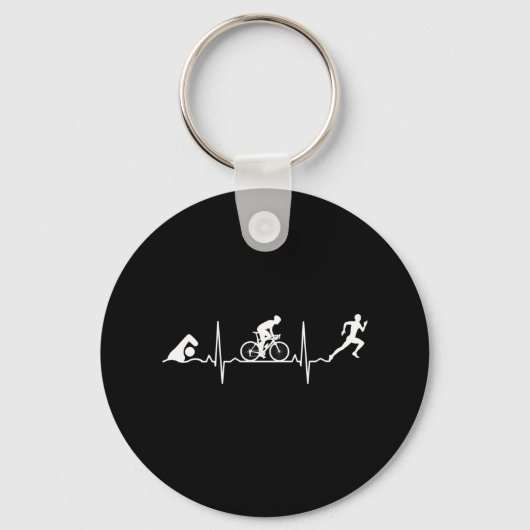 Triathlon - Triathlon - hartslag Sleutelhanger (Voorkant)