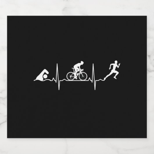 Triathlon - Triathlon - hartslag Sparkling Wijnetiket (Enkel label)