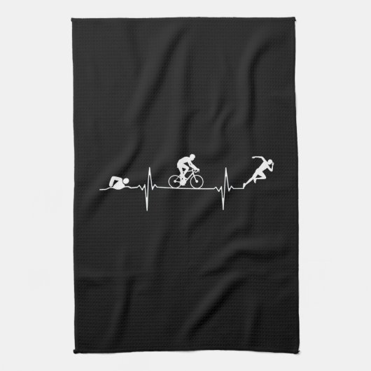 Triathlon - Triathlon - hartslag Theedoek (Verticaal)