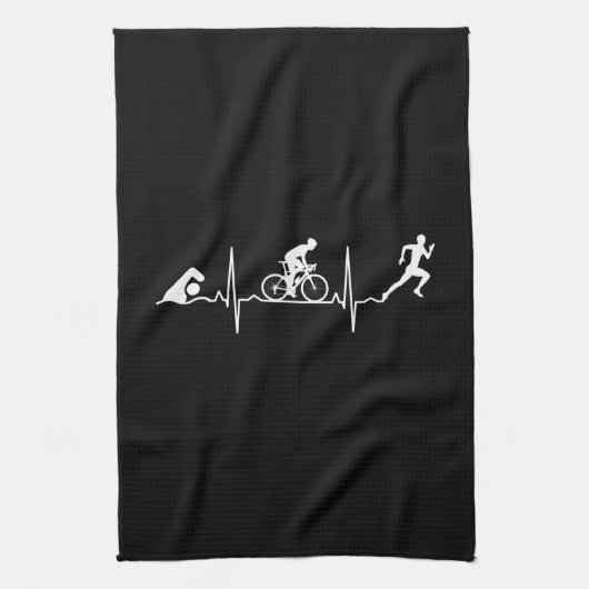 Triathlon - Triathlon - hartslag Theedoek (Verticaal)