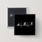 Triathlon - Triathlon - hartslag Vierkante Button 5,1 Cm (Voorkant /achterkant)