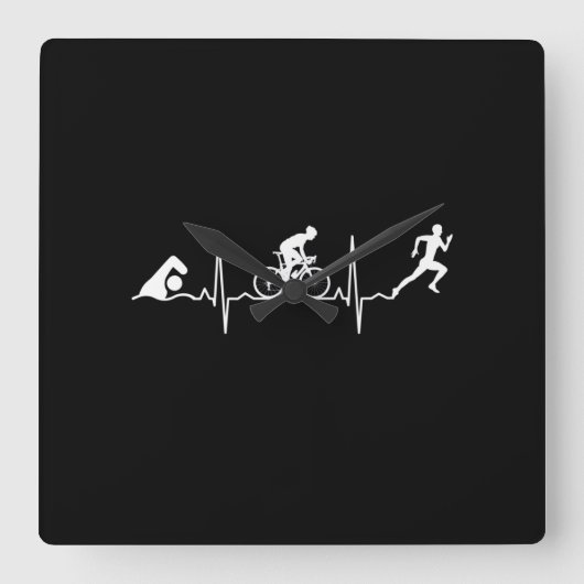 Triathlon - Triathlon - hartslag Vierkante Klok (Voorkant)