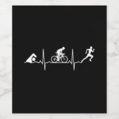 Triathlon - Triathlon - hartslag Wijn Etiket (Enkel label)