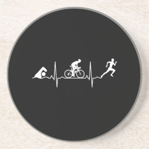 Triathlon - Triathlon - hartslag Zandsteen Onderzetter