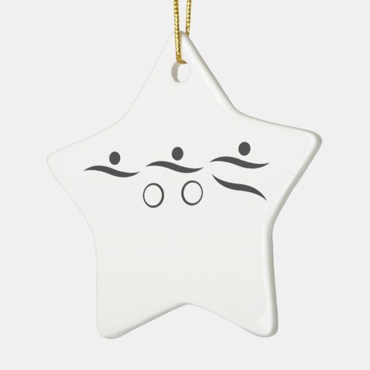 Triathlon, uniek cadeau, keramisch ornament (Links)