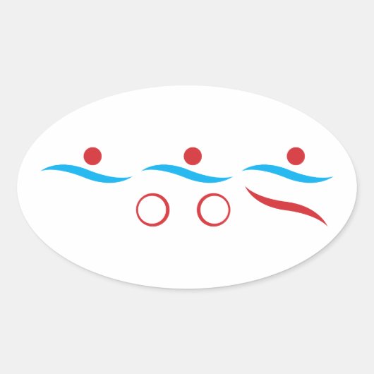 Triathlon unieke gave ovale sticker (Voorkant)