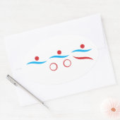Triathlon unieke gave ovale sticker (Envelop)