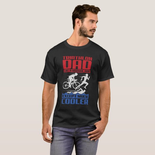 Triathlon vader als een normale vader, behalve vee t-shirt (Voorkant volledig)