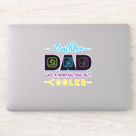 Triathlon vader, als een normale vader, maar koele sticker