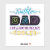 Triathlon vader, als een normale vader, maar koele sticker (Vel)