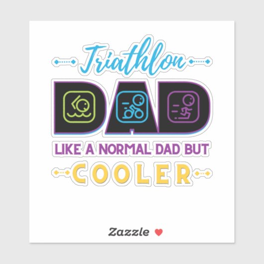 Triathlon vader, als een normale vader, maar koele sticker (Vel)