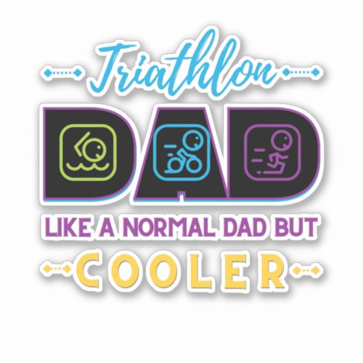 Triathlon vader, als een normale vader, maar koele sticker (Voorkant)