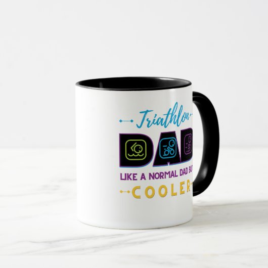 Triathlon vader, als een normale vader maar koeler mok (Voorkant rechts)