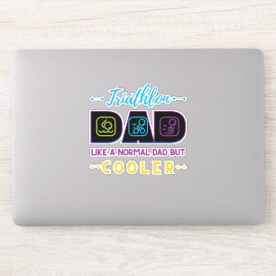 Triathlon vader, als een normale vader maar koeler sticker