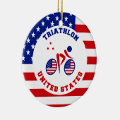 Triathlon Verenigde Staten Keramisch Ornament (Rechts)