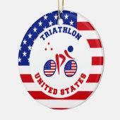 Triathlon Verenigde Staten Keramisch Ornament (Links)